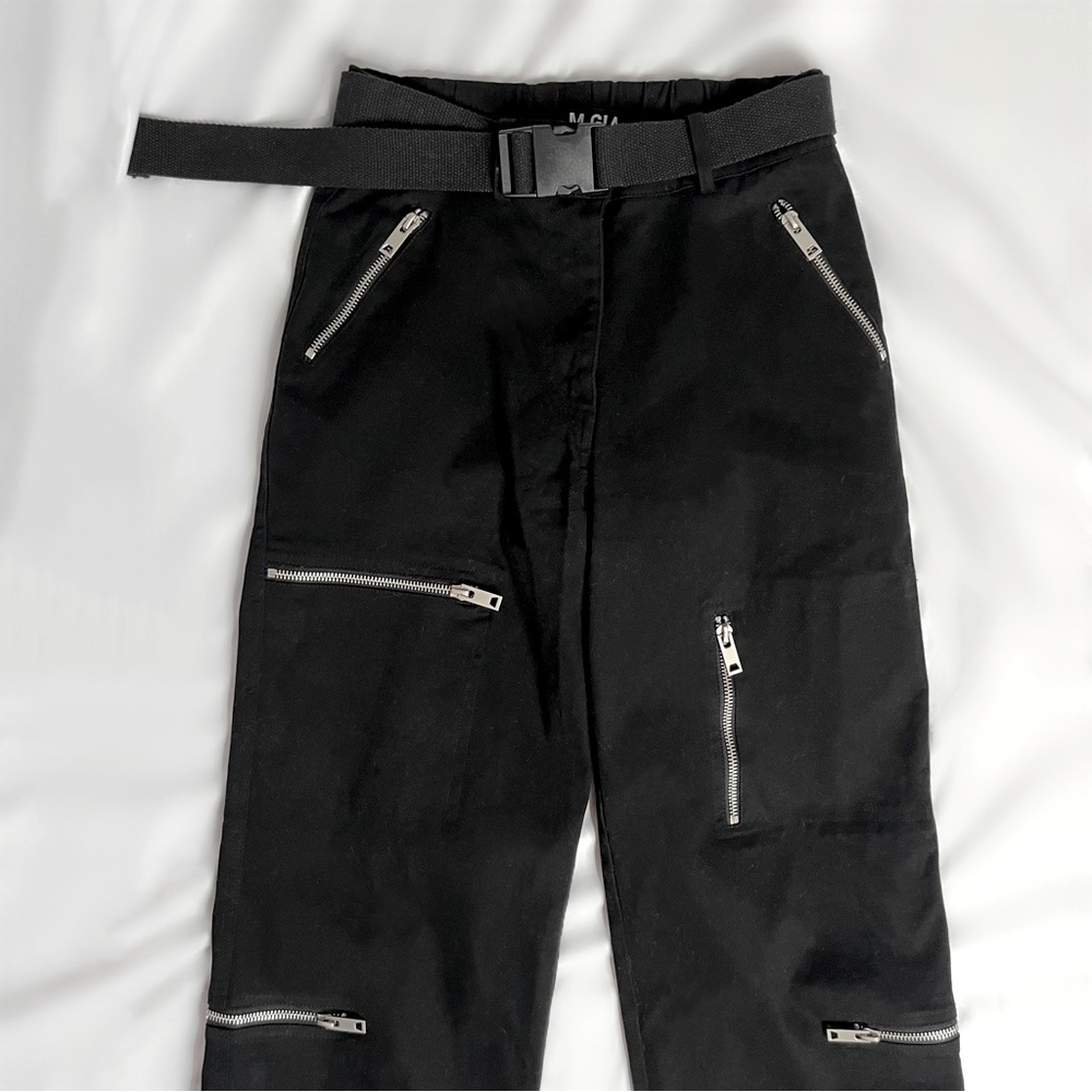 I.AM.GIA Black Cargo Zip Trousers - Picture 4 of 4